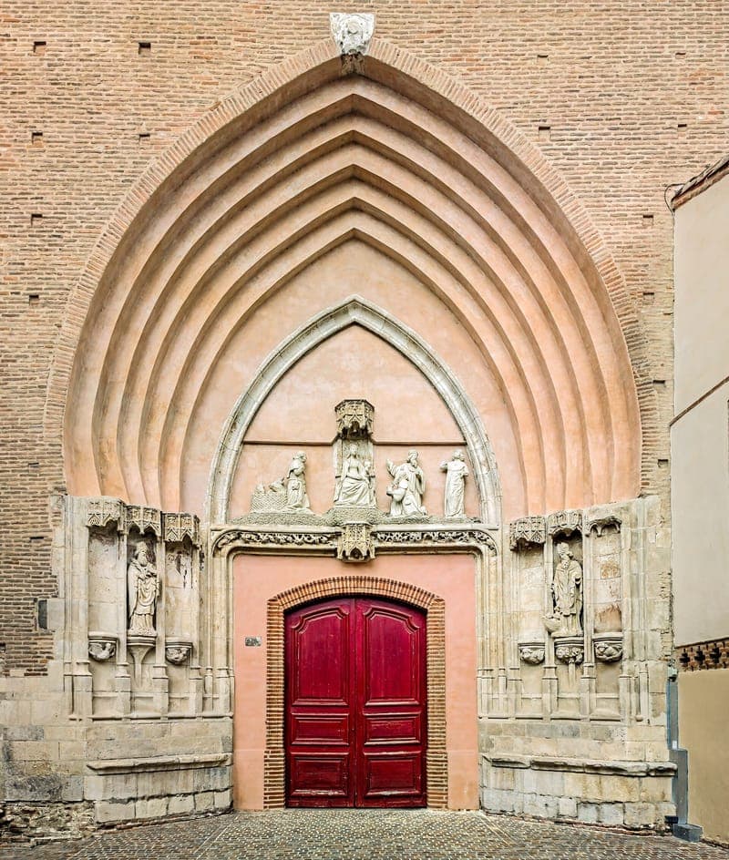 Le portail de l’église Saint-Nicolas de Toulouse, en 2016.